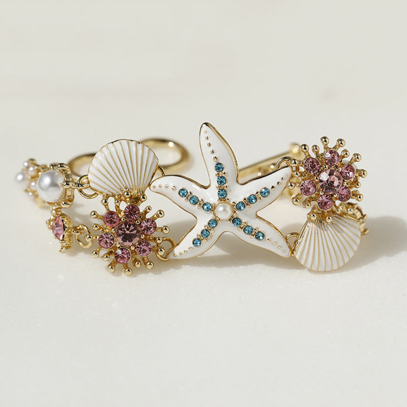 Wholesale Colorful starfish shell pearl necklace